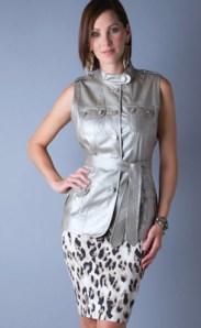 Grey Top & Animal Print Skirt