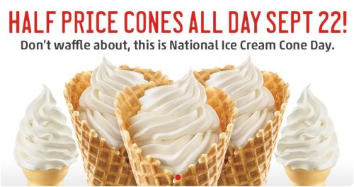 Sonic half price ice cream cones